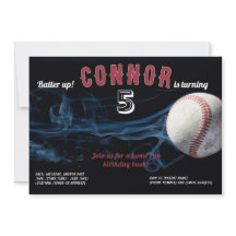 Boys Baseball Birthday Invitation