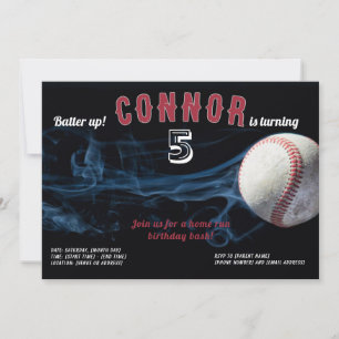 Boys Baseball Birthday Invitation