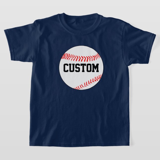 Boy's Baseball Custom Colour & Team Name T-Shirt (Laydown)