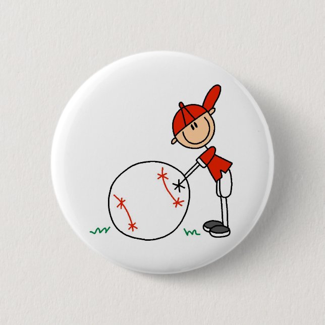 Boys Baseball Customise 6 Cm Round Badge (Front)