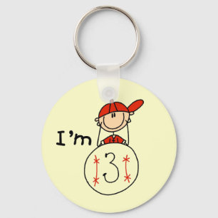 Boy's Baseball I'm 3 Tshirts and Gifts Key Ring