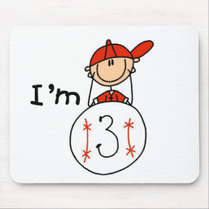 Boy's Baseball I'm 3 Tshirts and Gifts Mouse Mat