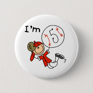 Boy's Baseball I'm 5 6 Cm Round Badge