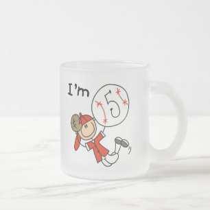 Boy's Baseball I'm 5 Frosted Glass Coffee Mug