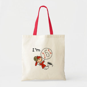 Boy's Baseball I'm 5 Tote Bag
