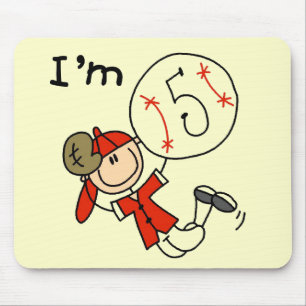 Boy's Baseball I'm 5 Tshirts and Gifts Mouse Mat