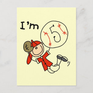 Boy's Baseball I'm 5 Tshirts and Gifts Postcard