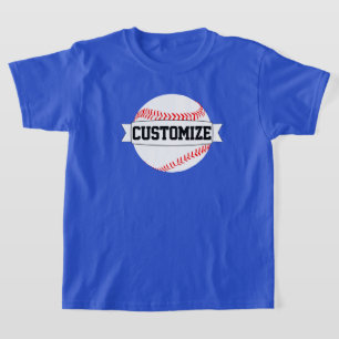Boys' Baseball Player Custom Team/School Name T-Shirt