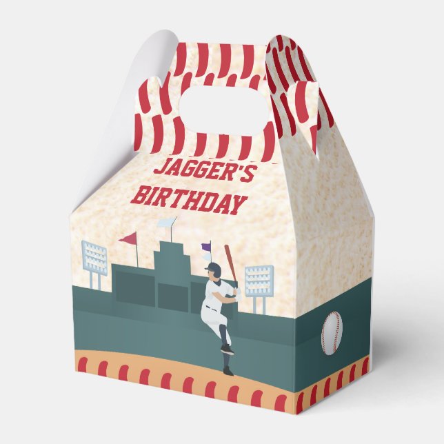 Boys Baseball Themed Party Favour Box (Front Side)