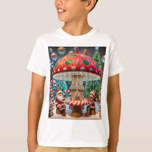 Boys Basic T-shirt: Christmas Mushroom Design T-Shirt