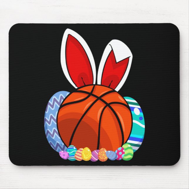 Boys Basketball Easter Egg Bunny Mouse Mat (Front)