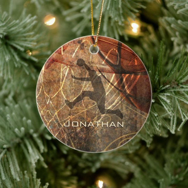 boys basketball grunge sports ceramic tree decoration (Tree)