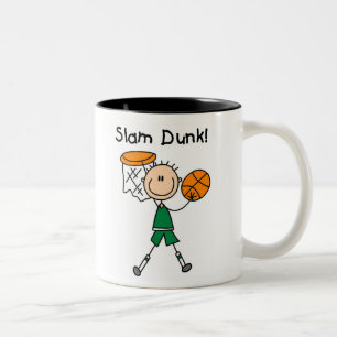 Boys Basketball Slam Dunk Two-Tone Coffee Mug