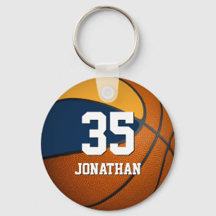 boys basketball w blue and gold team colours key ring