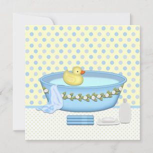 Boys Bath Time Baby Shower Invitation