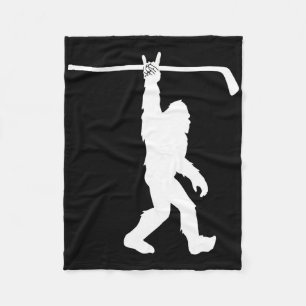 Boys Bigfoot Hockey Funny Sasquatch Rock An Roll Y Fleece Blanket