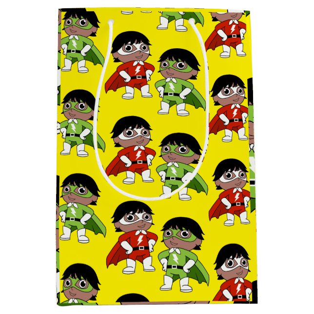 Boys Birthday Action Hero Medium Gift Bag (Front)