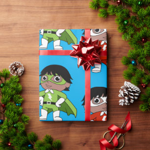 Boys Birthday Action Hero Wrapping Paper