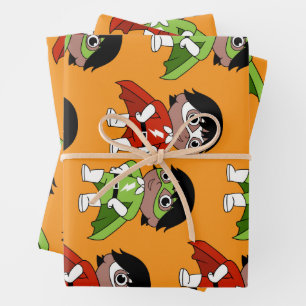 Boys Birthday Action Hero Wrapping Paper Sheet
