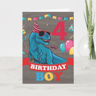 Boys Birthday Card - Dinosaur Celebration
