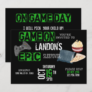 Boy's Birthday|Gamer|Sleepover|Teen Invitation