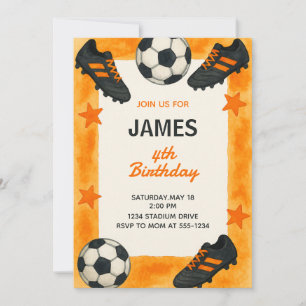 Boys Birthday Invitation - Soccer Sports Theme