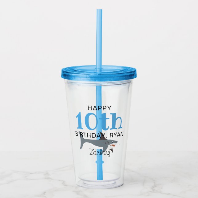 Boys Birthday Party Age Personalised Favour Acrylic Tumbler (Front)