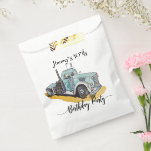 Boys Birthday Party Blue Semi Truck Favour Bags