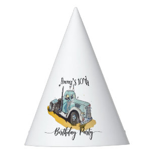 Boys Birthday Party Blue Semi Truck Hat