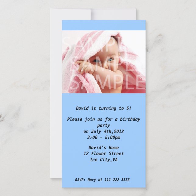 boy's birthday party invitation (Front)