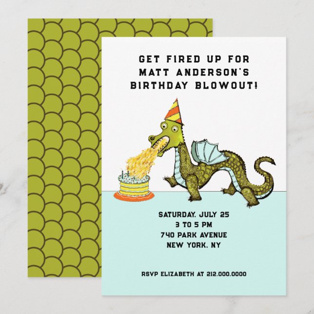 Boy's Birthday Party Invitation (Front/Back)
