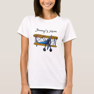 Boys birthday party with blue and yellow biplane T-Shirt