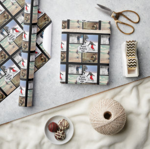 Boys Birthday Photo Collage Personalised  Wrapping Paper