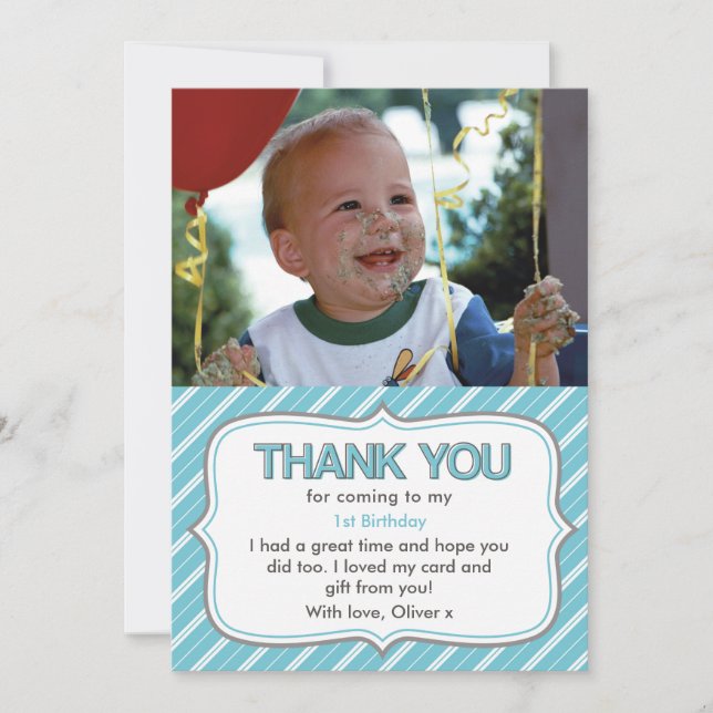 Boys birthday thank you card (Front)