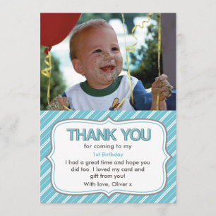 Boys birthday thank you card