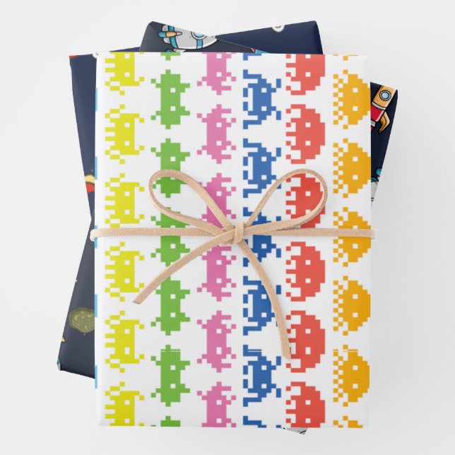 Boy's Birthday Wrapping Paper (In situ)