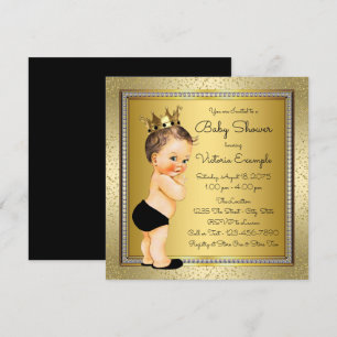 Boys Black Gold Baby Shower Invitation