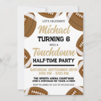 Boys Black Gold  Football Halftime Birthday Party