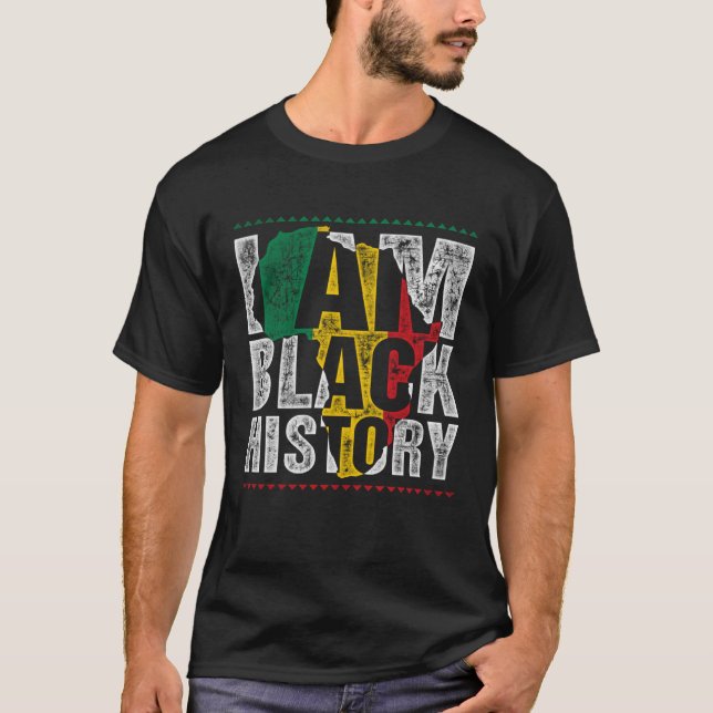 Boys Black History Month  I am Black History Vinta T-Shirt (Front)