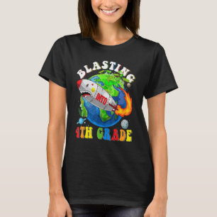 Boys Blasting Into 4th Grade 1st Day Of School Tea T-Shirt