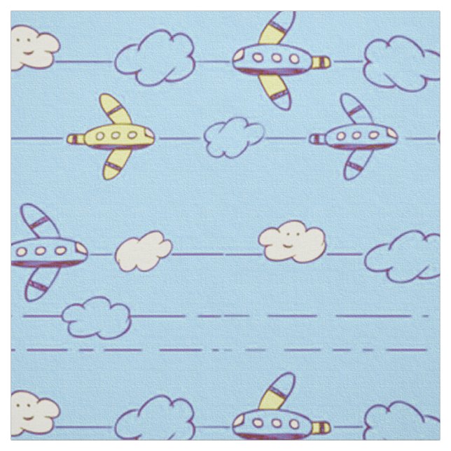 Boys blue aeroplanes fabric (Swatch)