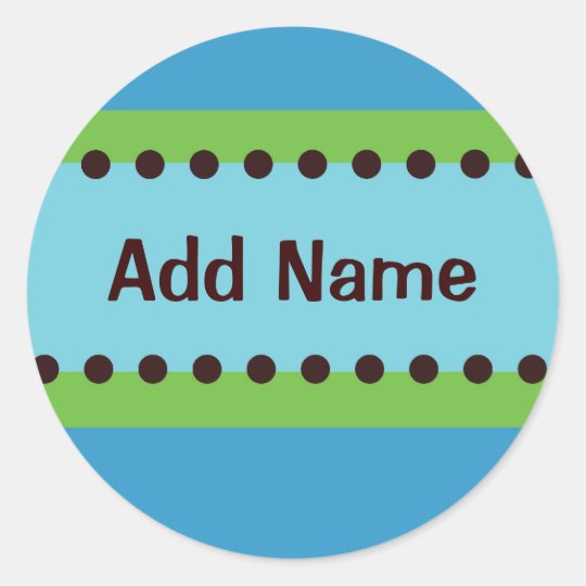 Boys Blue and Green Birthday Sticker Customisable