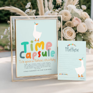 Boys Blue First Birthday Time Capsule Sign