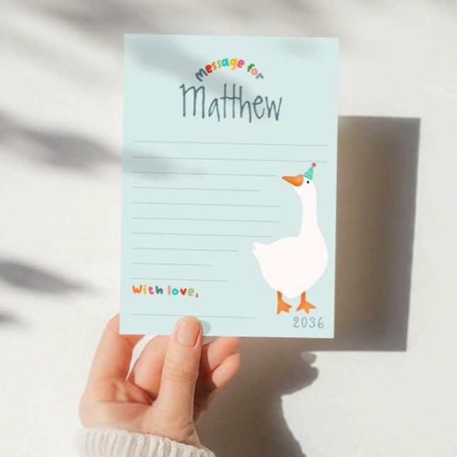 Boys Blue Goose First Birthday Time Capsule Cards (Creator Uploaded)