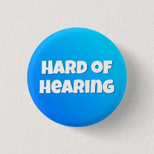 Boys Blue Gradient Bold Typography Hard of Hearing 3 Cm Round Badge