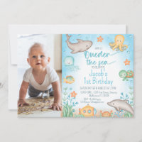 Boys Blue Photo Oneder the Sea 1st Birthday