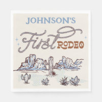 Boys Blue Western Desert First Rodeo 1st Birthday