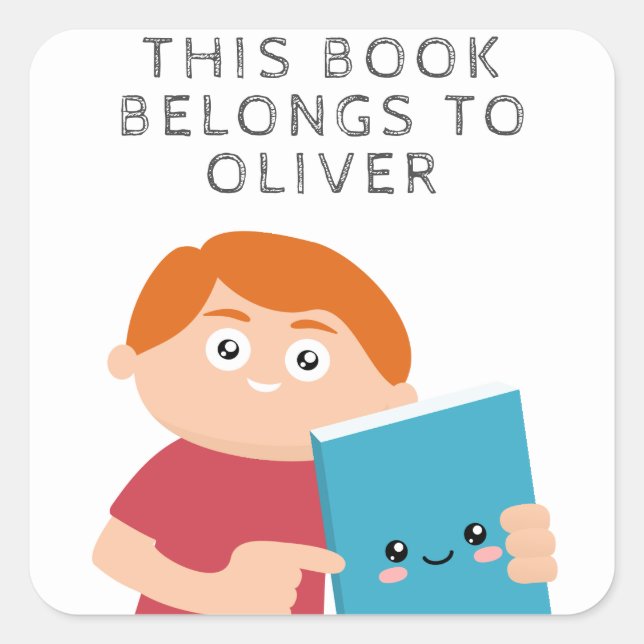 Boys Book Square Sticker (Front)