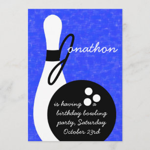 Boys Bowling Birthday Party Invitation