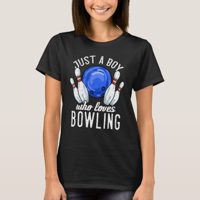 Boys Bowling Bowler Tenpin Bowling T-Shirt (Front)